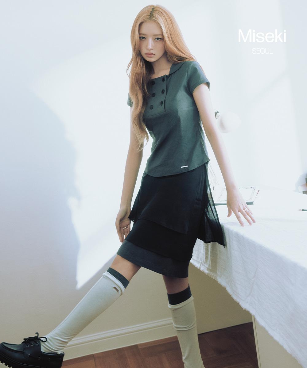 [레이 PICK] Open toe sheer knee socks GREY