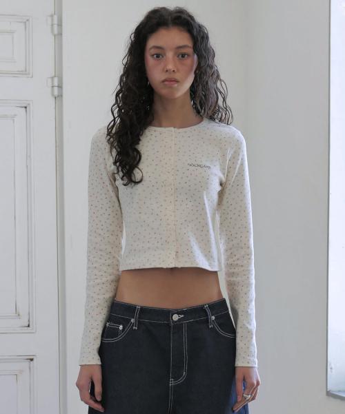 Flower Pattern Cardigan - Cream