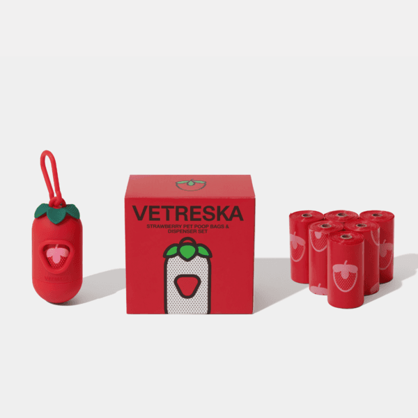 [PETFAIR] 🍓향기나는 딸기 풉백 디스펜서 세트(디스펜서 + 배변봉투 105매)