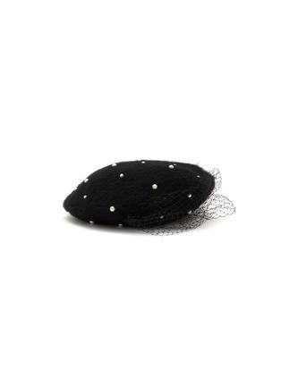 BLACK Pearl Voilette Veiled Beret