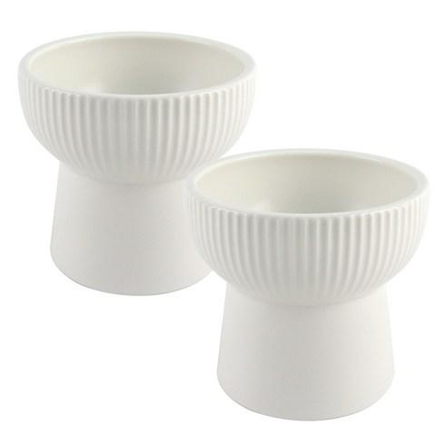 도그아이 반려동물 파스텔 도자기 밥그릇, 화이트, 2개 - 식기 | 쿠팡