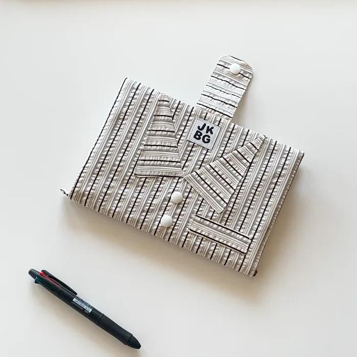 Folded cloth 다이어리 커버 A5 B6 신국판 - Cool stripes Black