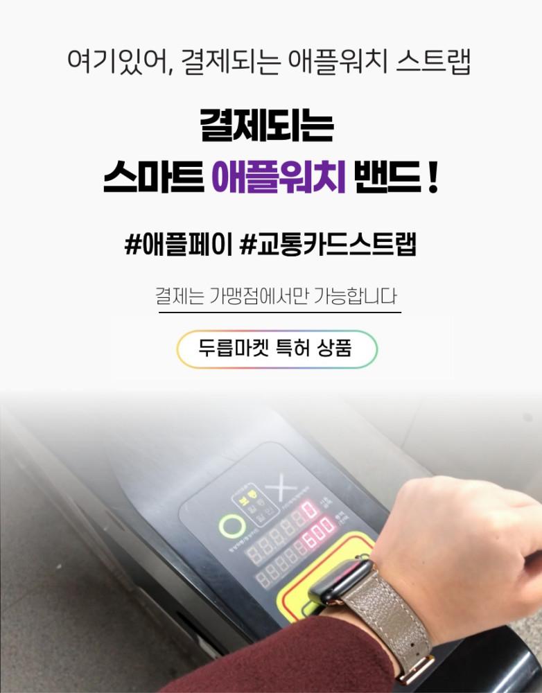 애플워치 티머니 스트랩 6 5 4 SE 애플페이 결제 가죽 밴드