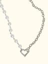 pearl chain heart necklace