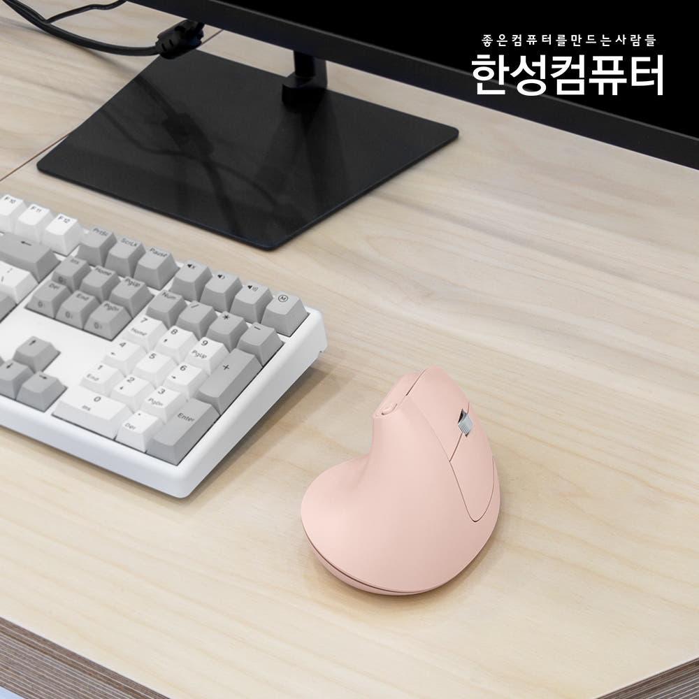 VM100 V2 OfficeMaster 무선 사무용 버티컬마우스 핑크