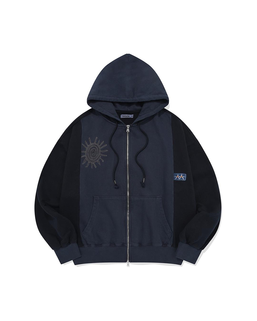 [04.05일 예약출고] Garment dyed hooded zip-up / Pigment navy