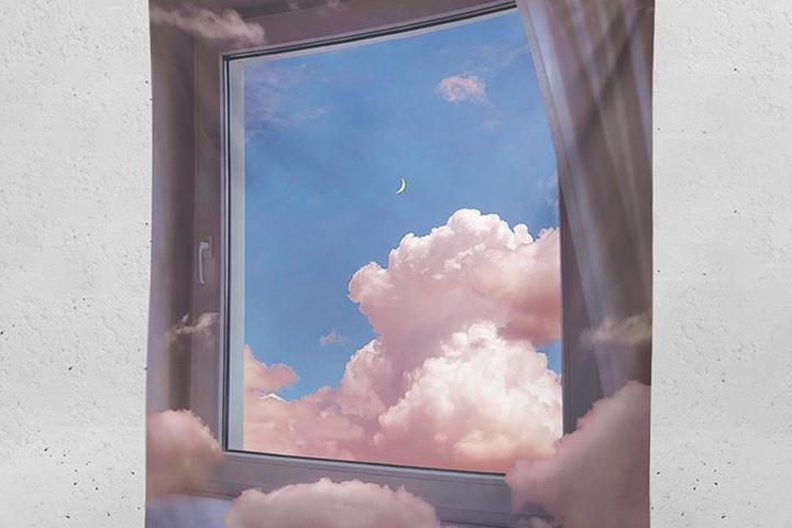 [해외]유영하는 구름B 빈티지 대형 패브릭 포스터