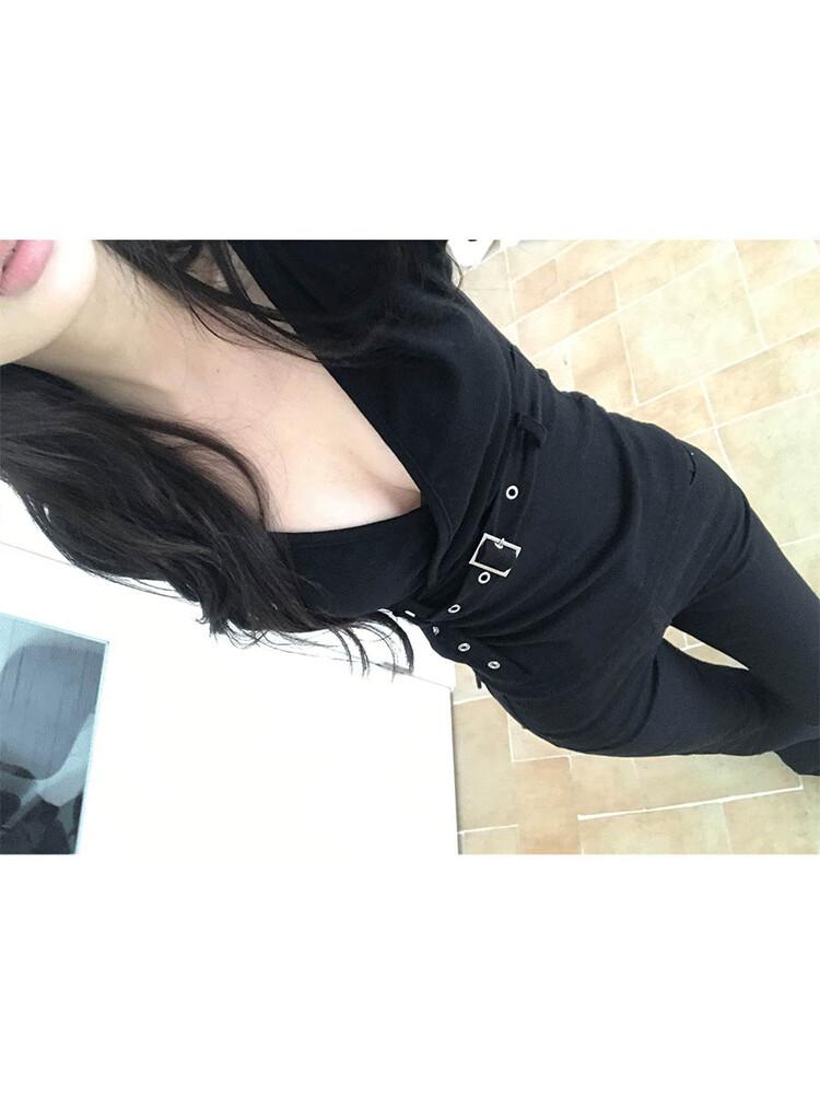 사토미라디오 Buckle wrap slim top