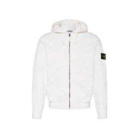 스톤아일랜드 올드 이펙트 후드 집업 화이트 남성 801563160 V0001