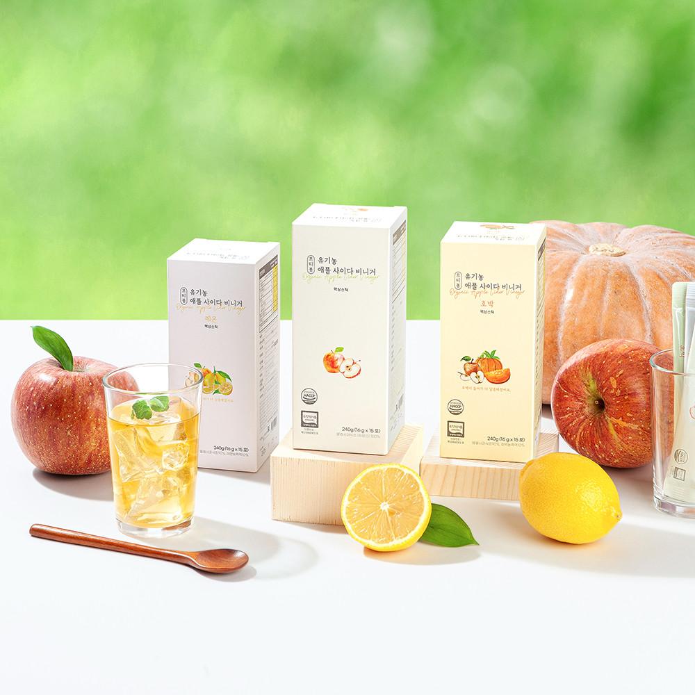 프티봉 애사비 유기농 애플 사이다 비니거 액상스틱 사과초모식초 240g 15포 3종