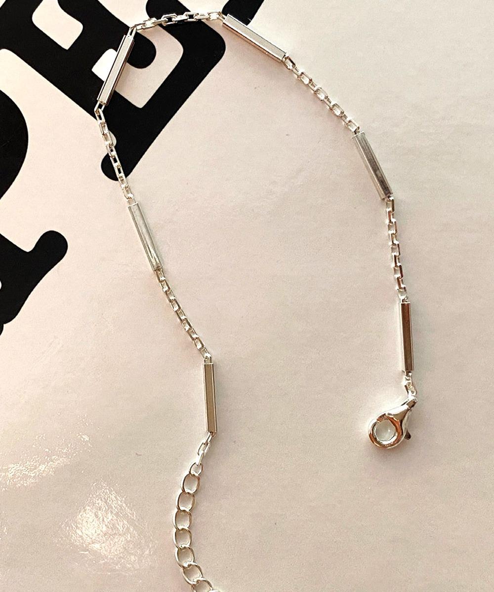 [무배] 실버925 박스바 포인트 체인 팔찌