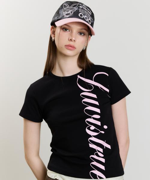 SM STRAIGHT LOGO TEE(BLACK)