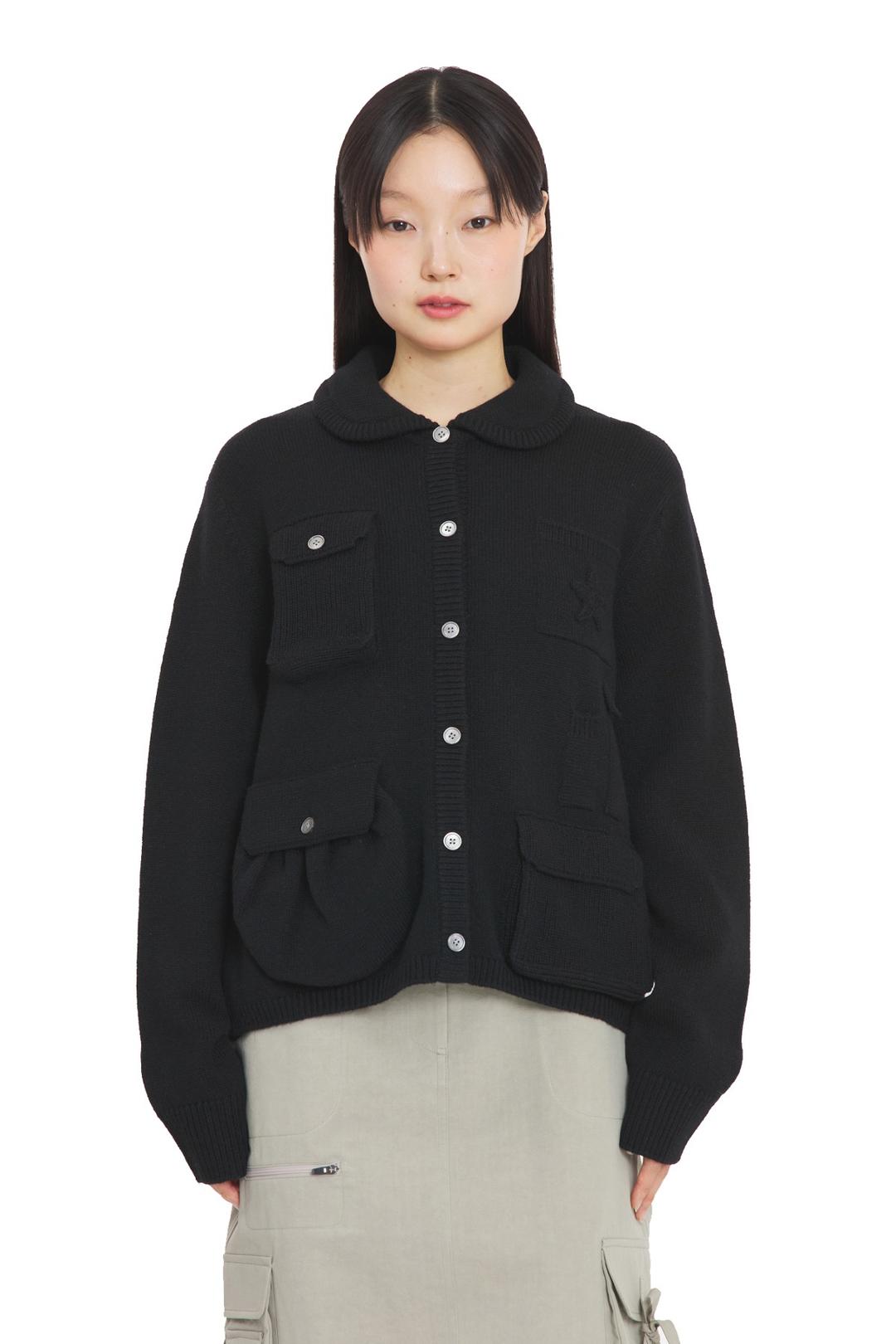 VERY BUSY CARDIGAN (BLACK)