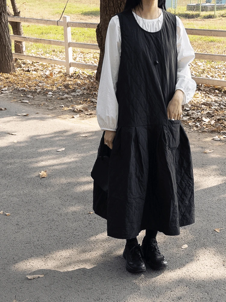 퀼팅 패딩 원피스