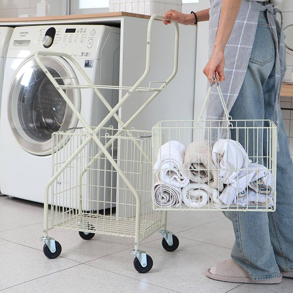 스토어91 빨래 바구니 세탁 이동식트롤리 카트