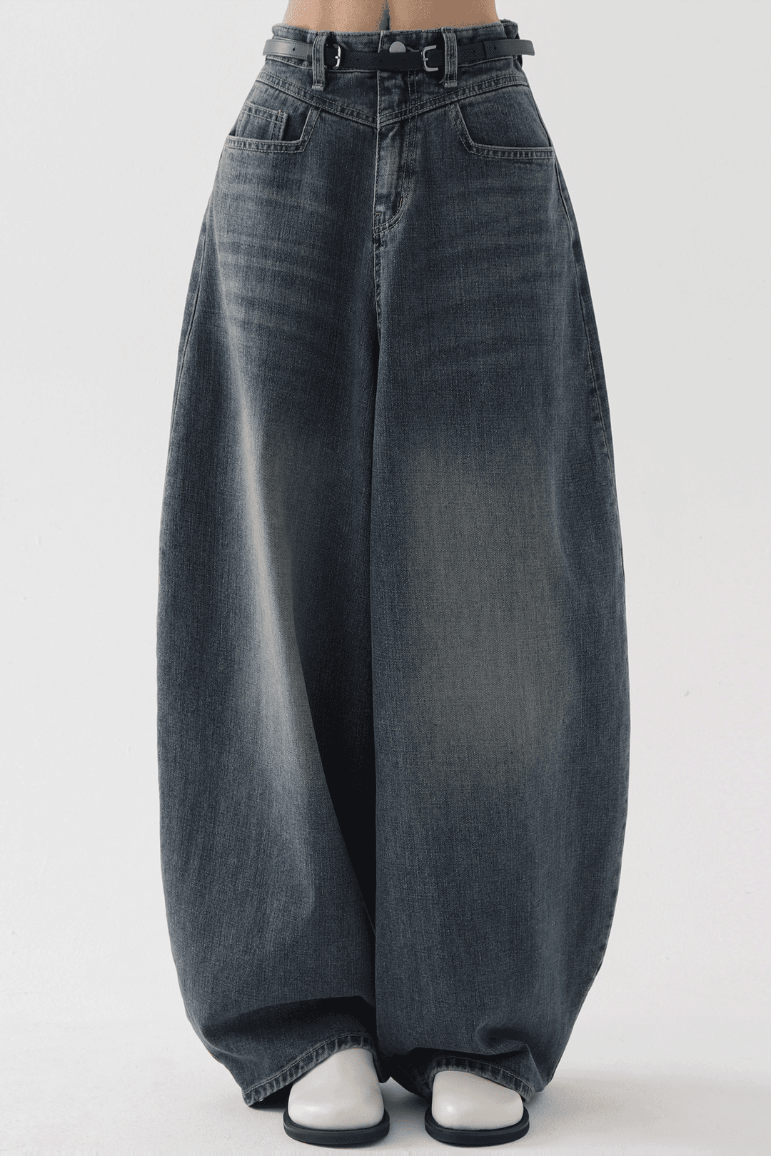 Front Yoke Balloon Pants [ Dark Blue ]