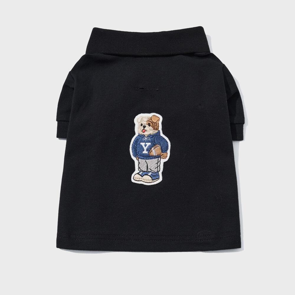 EMBROIDERY DAN QUICK DRY PIQUE DOGGY POLO SHIRT BLACK