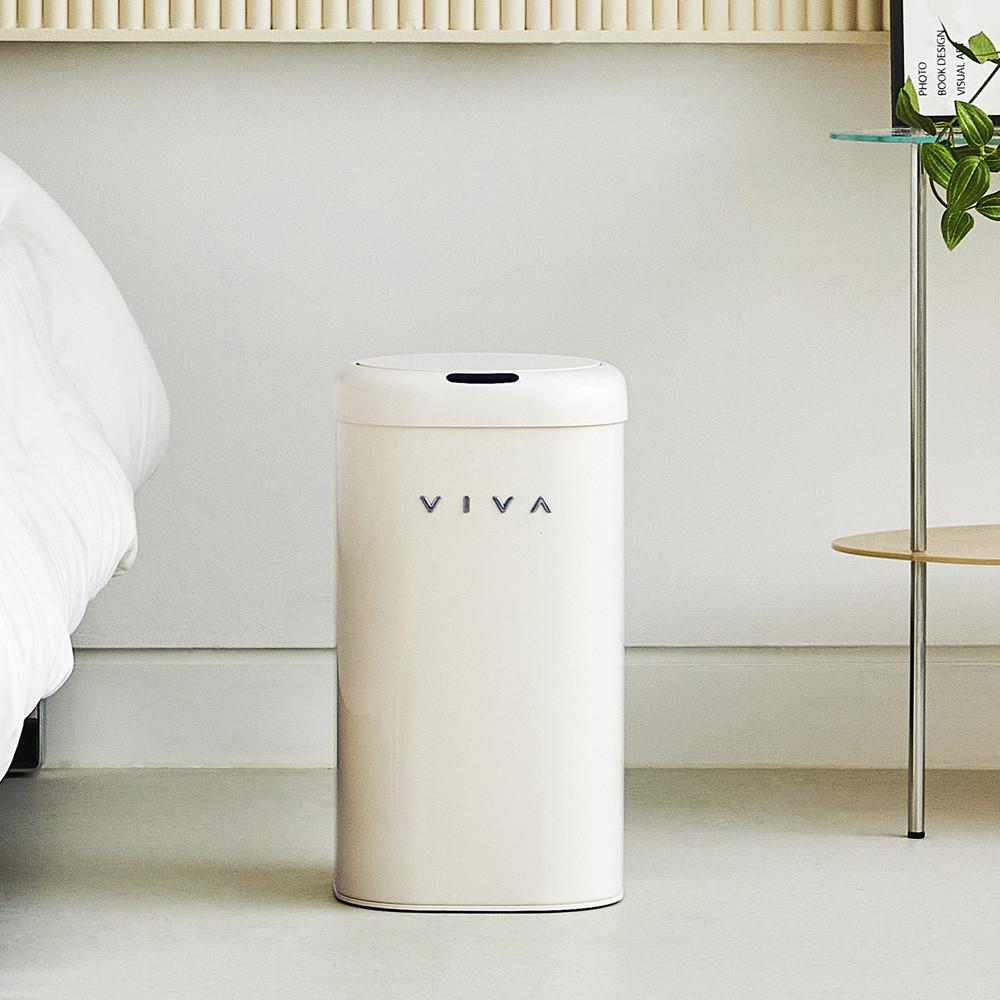 NEW 비스비바 디엣지 자동센서휴지통 11L 크림