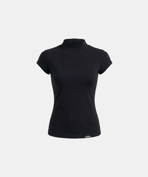 Viper Logo Mock-Neck Cap Sleeve - Black