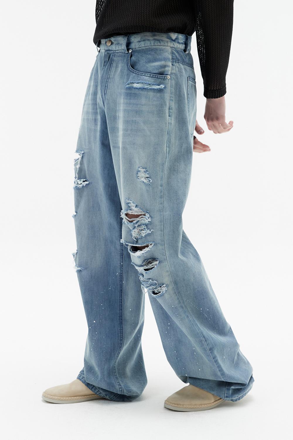 디스트로이드 페인팅 데님