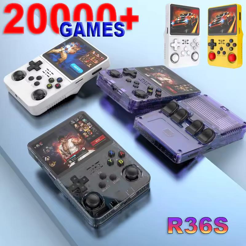 R36S 레트로 휴대용 비디오 게임 콘솔 ARKOS 시스템, 3.5 인치 IPS 스크린, 클래식 휴대용 포켓 비디오 플레이어, 128G 게임 소년 선물