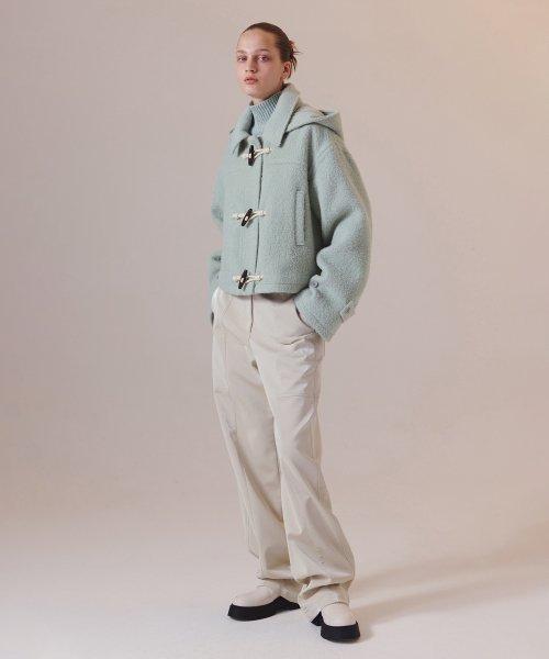 수리 알파카 크롭 더플 코트 MINT