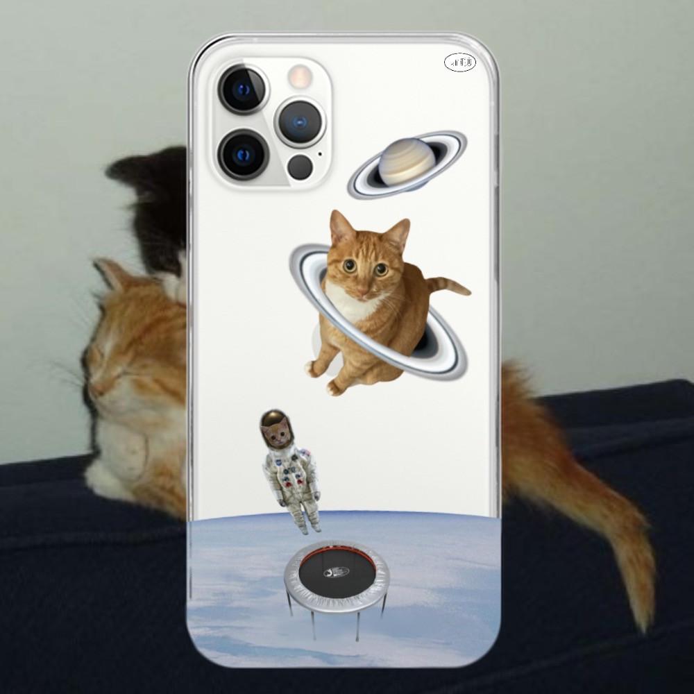 Cat planet 고양이 행성 폰케이스 젤리하드 심플 키치케이스
