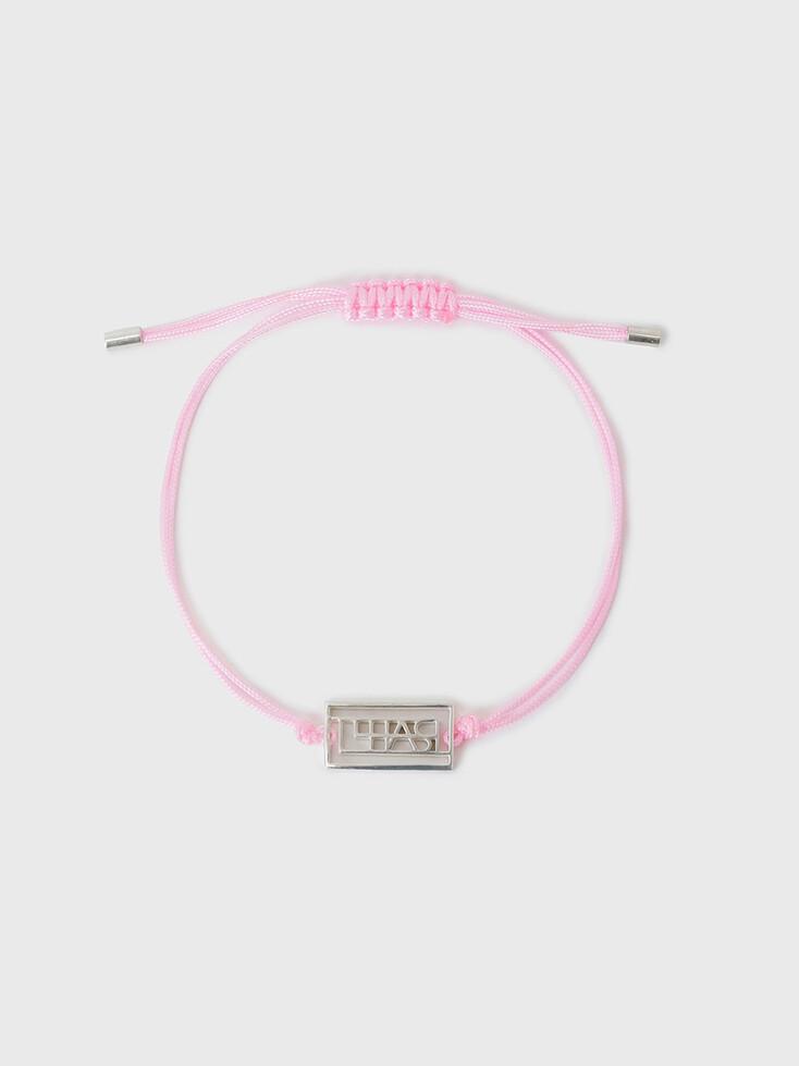 L`H.A.S SILVER SYMBOL KNOTTED BRACELET_PINK