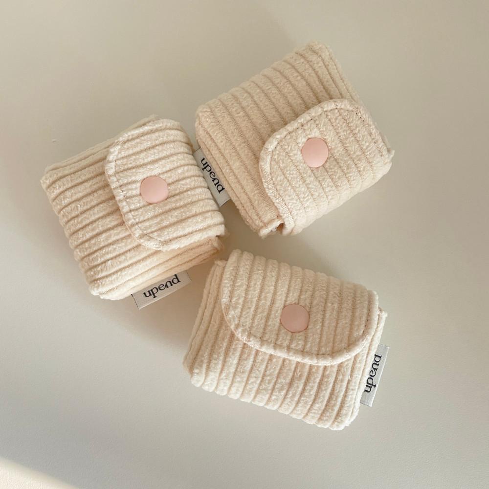 CORDUROY MINI POUCH 3TYPE (크림) 패브릭 에어팟파우치 버즈파우치