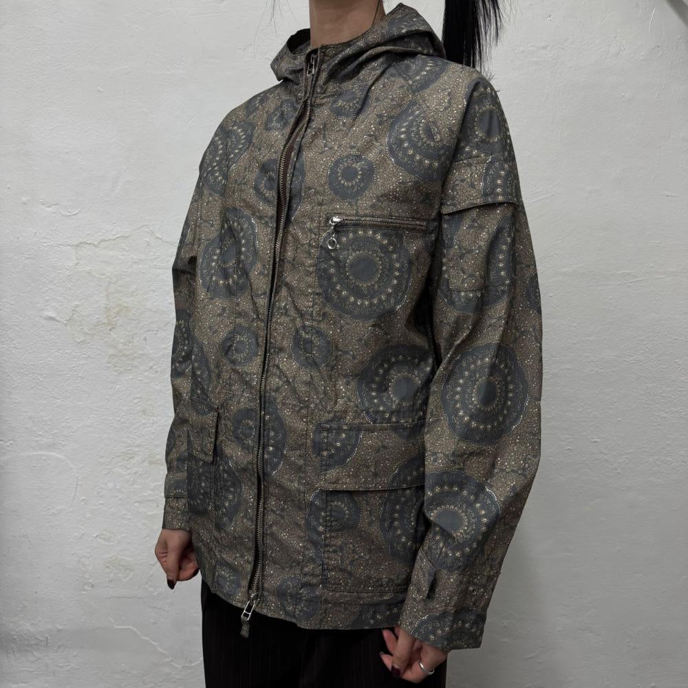 [중고] 빔즈(BEAMS PLUS+) 브라운컬러 바틱 패턴 코튼 후드 더블 집업 자켓