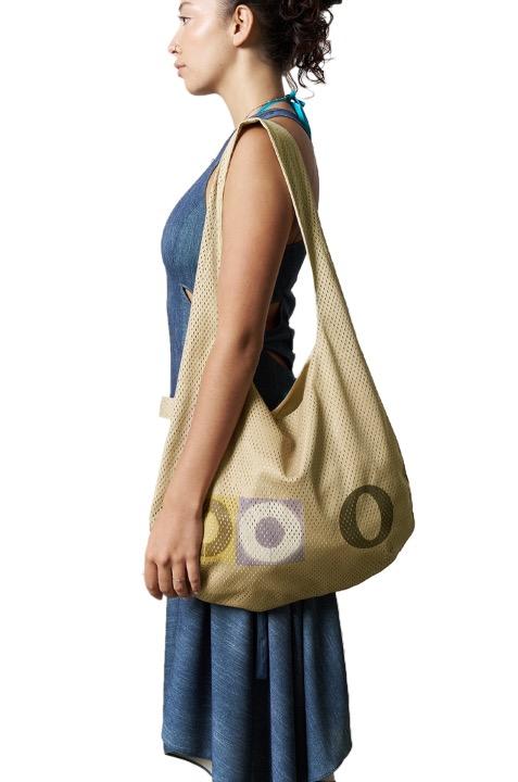 ‘O’ Mesh Reversible  Tote Bag, Golden