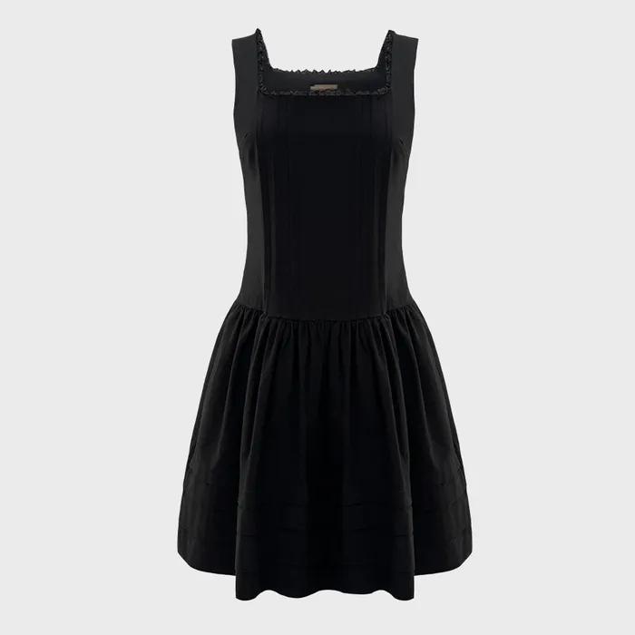 With Cottage Cotton Dress (Black)