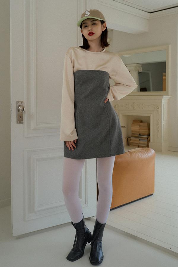 VOLUME TUBE DRESS_GRAY