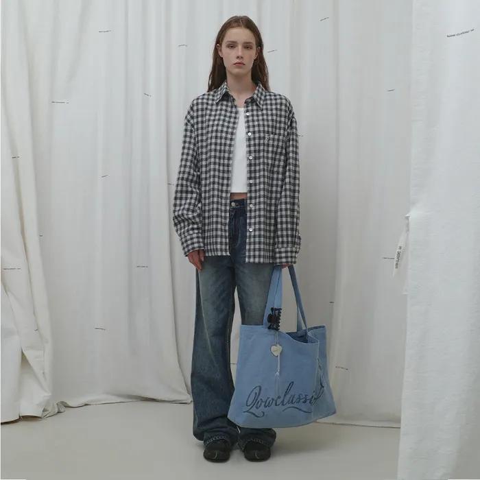 OVERSIZED FLANNEL SHIRT_BLACK CHECK_LC253SH02BA