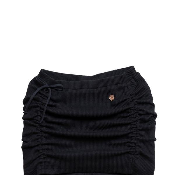 SHIRRING STRING SKIRT BLACK