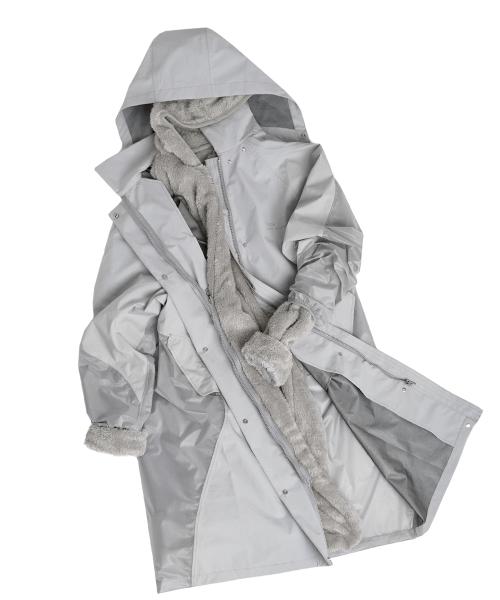 2-way Nylon Fur Coat / Grey