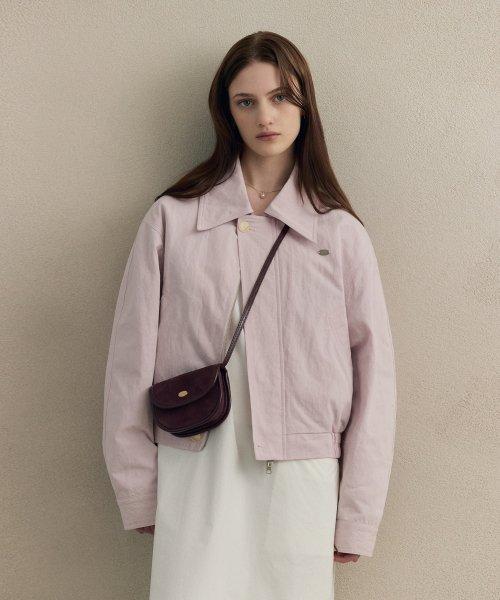 [Woman]페이퍼 히든 블루종 점퍼_Lavender