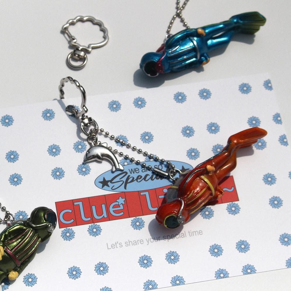 수영키링 다이브 메이트 스쿠버다이빙 프리다이빙 열쇠고리 키링