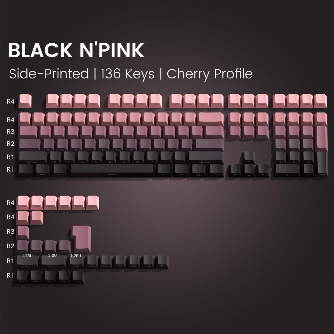 Womier Gradient Series 136-Key Side-Printed Cherry Profile Keycap (8 Colors)