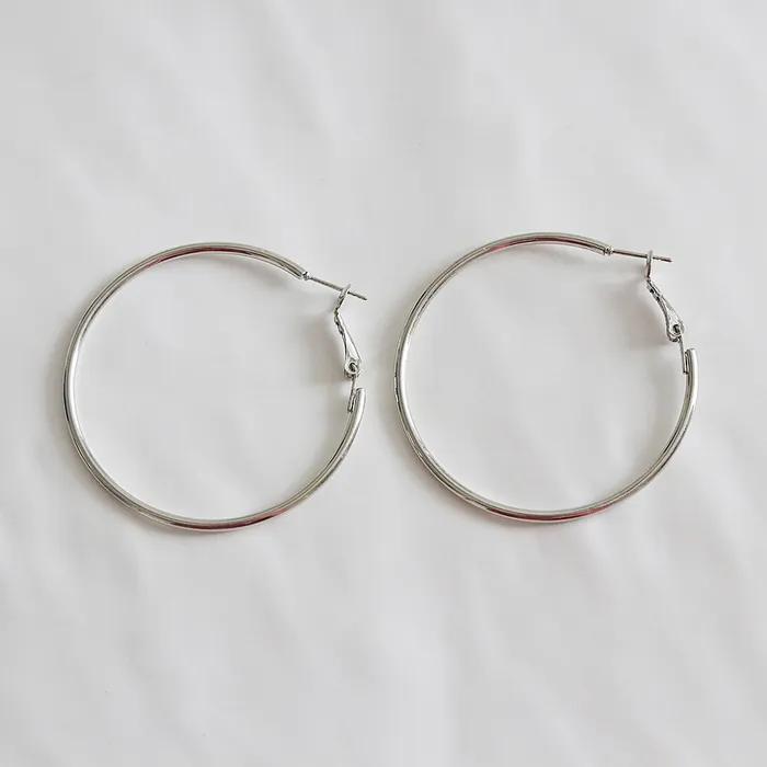 basic 50mm 실버 기본 링귀걸이