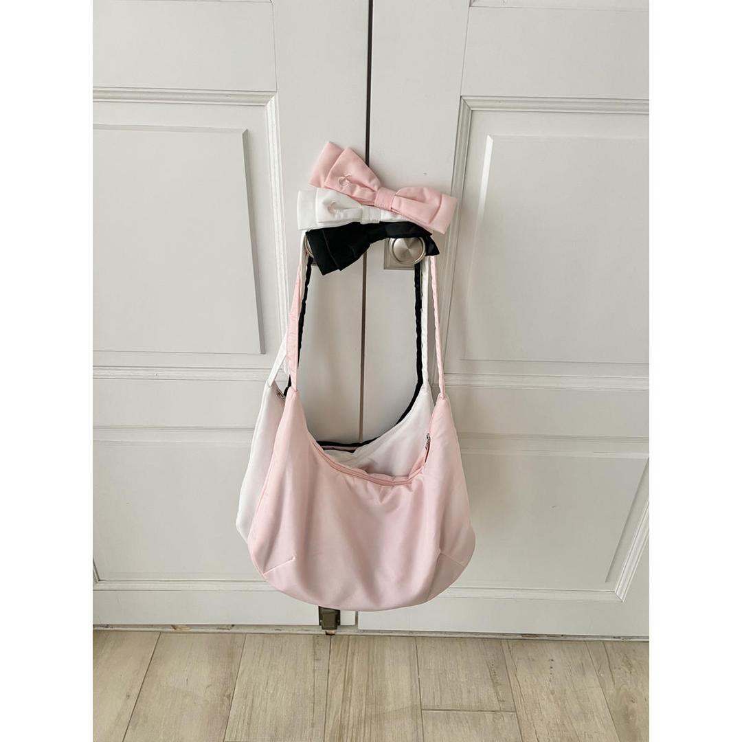 é ribbon nylon half moon bag（3color）