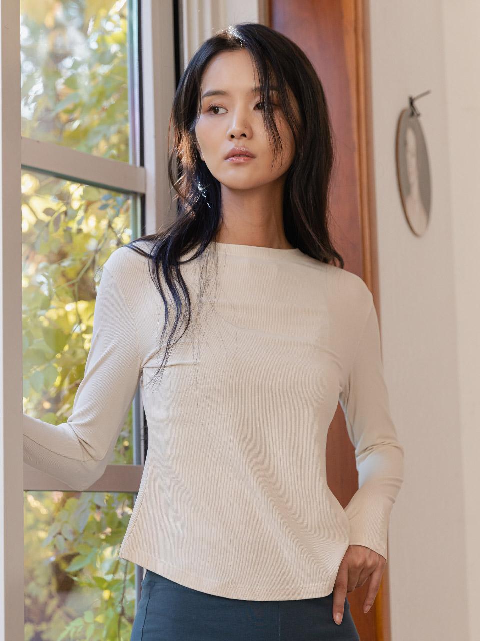 [3TT2321]베이직 골지 슬림 티셔츠(15차리오더)