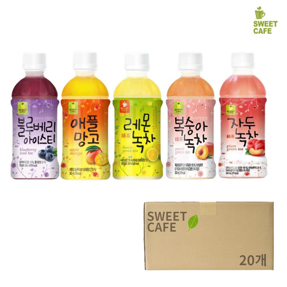 웰그린 레몬녹차 복숭아녹차 블루베리 애플망고 자두녹차 340ml x 20개 아이스티 홍차