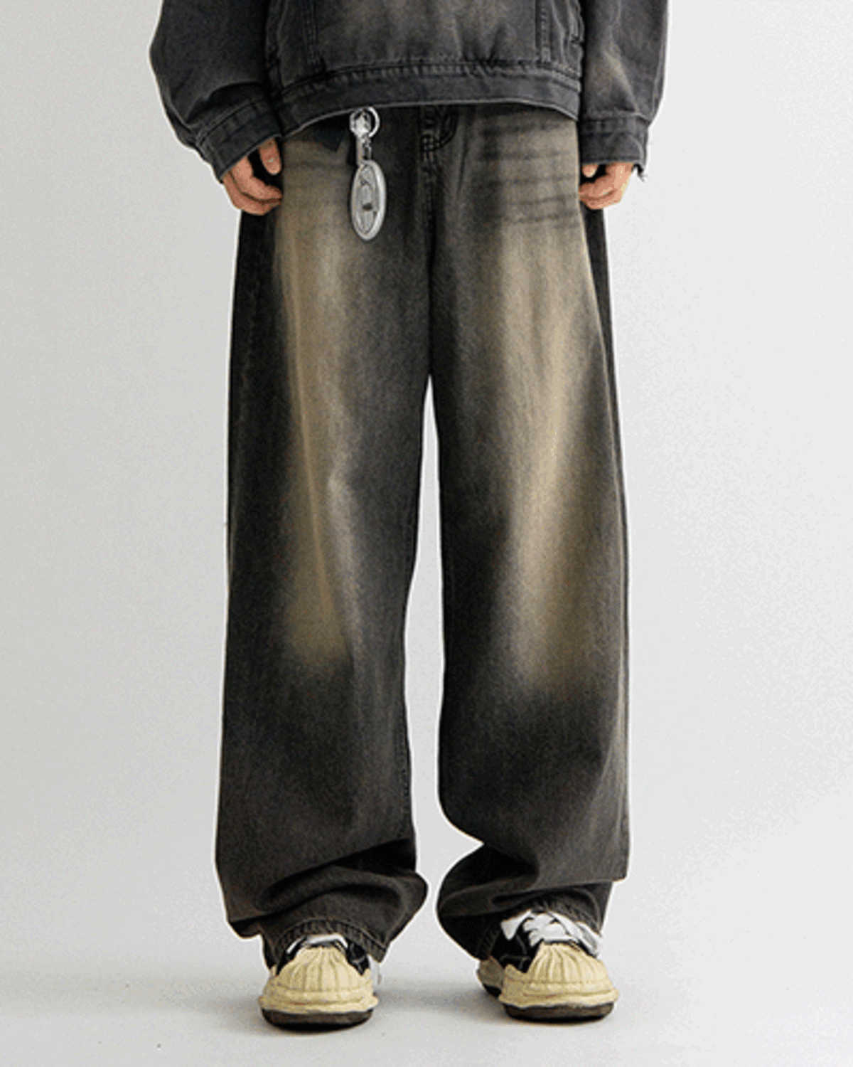 Brown tin wide denim pants (1C)