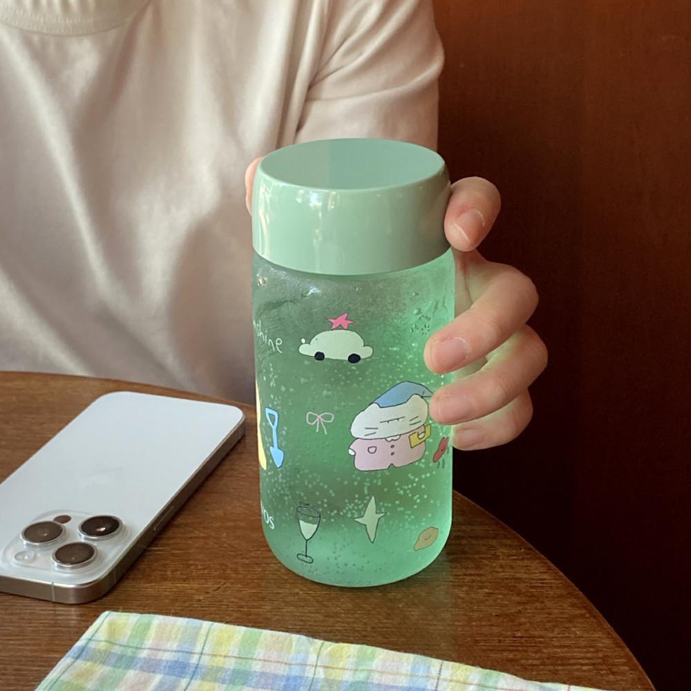 수심 Meow Green Bottle 고양이 그린 유리컵 텀블러 별 컵 유니크 선물