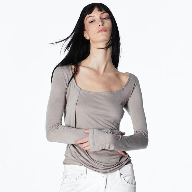 KAIA DRAPED TOP (MOCHA)
