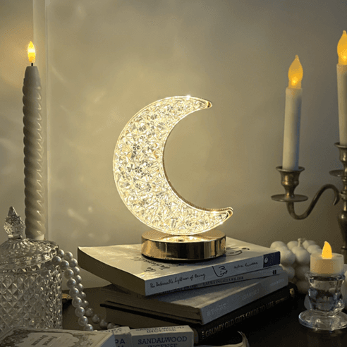 레나에너지 무선 LED 초승달 크리스탈 무드등 LE-2002, 단일색상