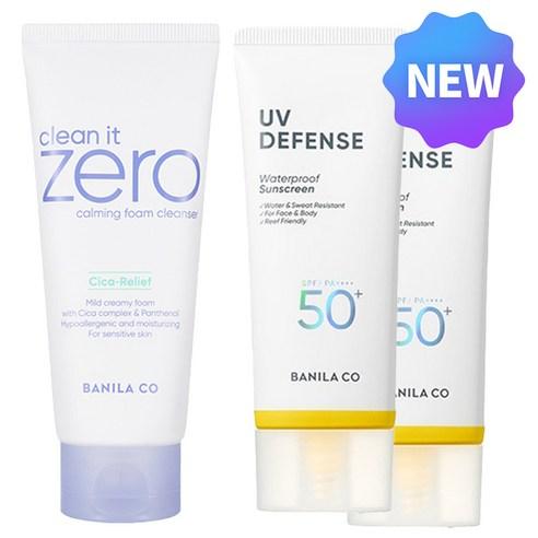바닐라코 UV 디펜스 워터프루프 선크림 SPF50+ PA++++ 100ml 2p + 클린 잇 제로 카밍 폼클렌저 150ml 세트, 1세트