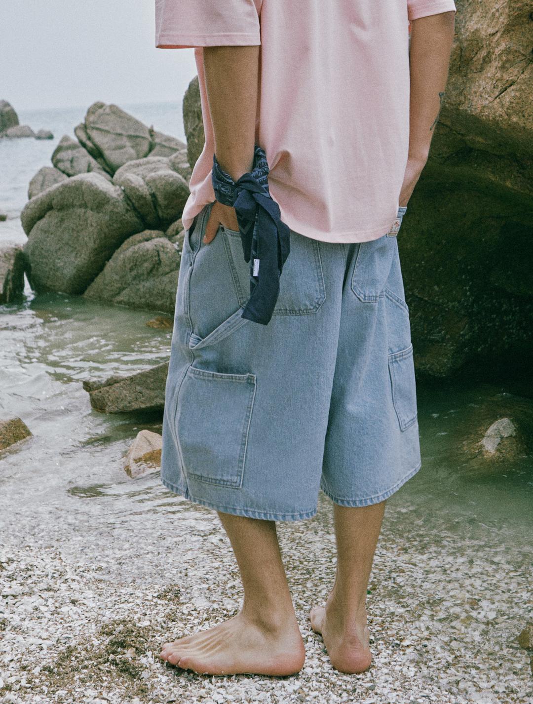 버나드 7907  카펜터 버뮤다 라이트인디고 쇼츠팬츠