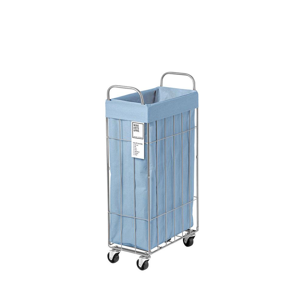 003307 DENIM FOLDING LAUNDRY SQUARE BASKET with CASTER 40L/SLIM | BRID